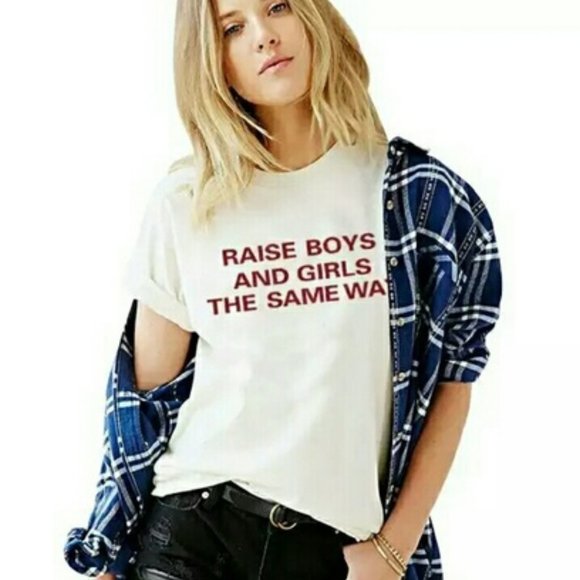 Raise Boys and Girls The Same Tee Shirt Top Boho - Picture 4 of 9